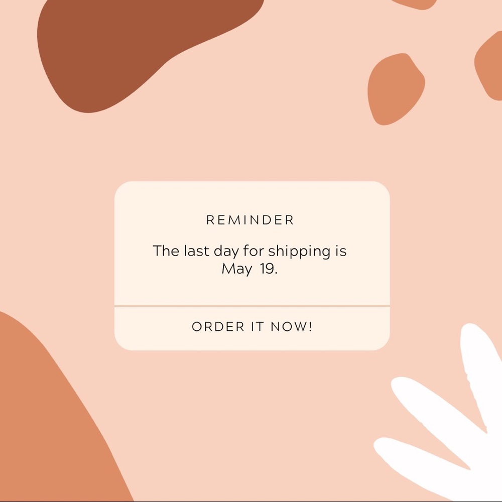 Order by May 19! 🏝